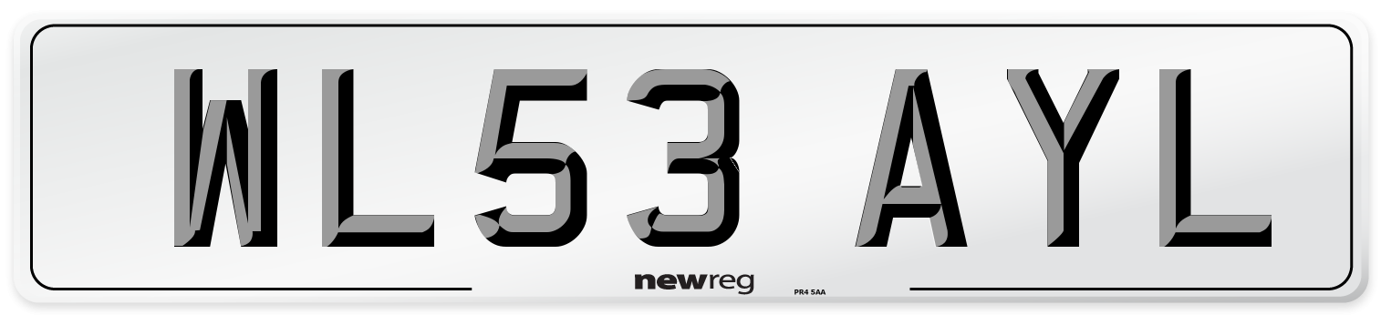 WL53 AYL Number Plate from New Reg